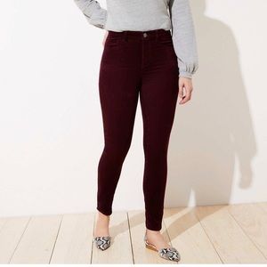 Loft Curvy Skinny Velvet Cord Pants